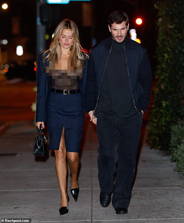 The couple was photographed walking hand in hand as they left the celebrity-loved Cecconi's restaurant.