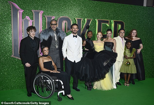 Karis (second from right) poses with the Wicked stars. The 10-year-old girl told MailOnline she was 