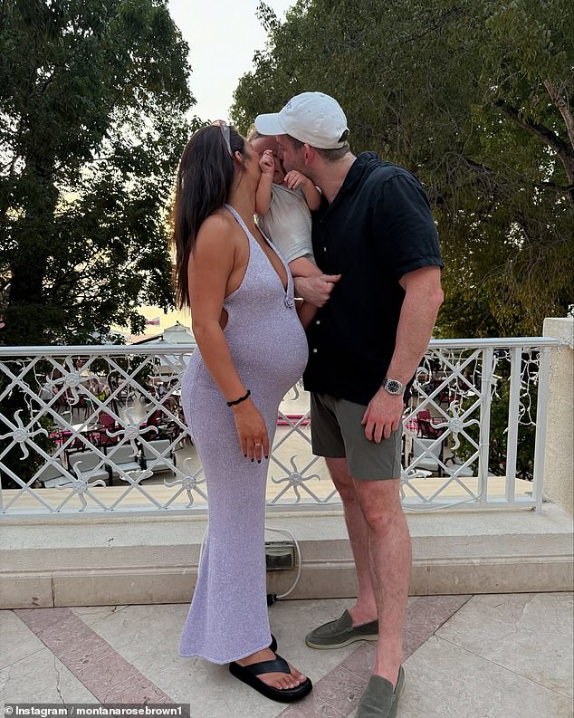 The reality TV star is currently vacationing in Barbados with her fiancé Mark, their 17-month-old son Jude, and their family.