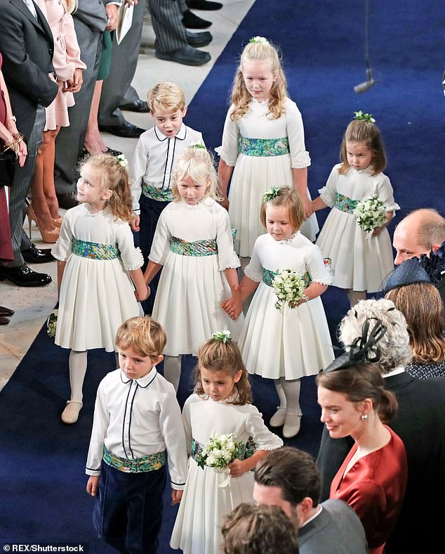 At Princess Eugenie's wedding in October 2018, for example, Savannah entertained George by imitating the trumpet fanfare to announce the Queen's arrival, while he looked on, laughing.