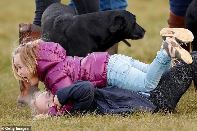 Mia Tindall and Savannah Phillips playing at the Gatcombe Horse Trials at Gatcombe Park in 2018