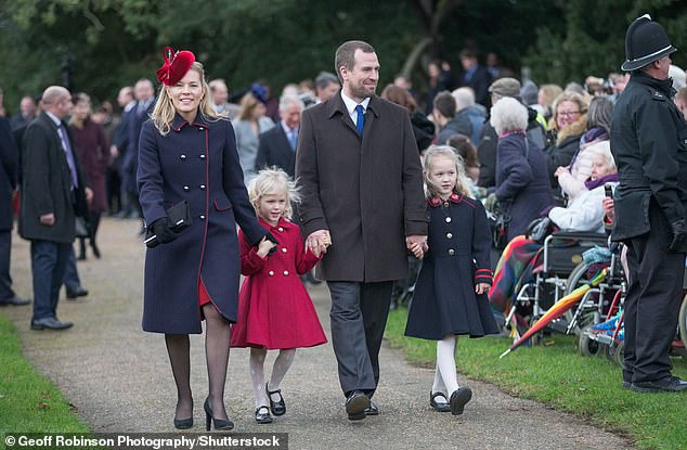 Autumn and Peter walking with their children Isla and Savannah in Sandringham for Christmas 2017.