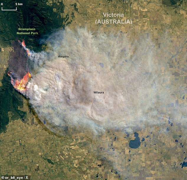 Despite the fire burning more than 75,000 hectares, Emergency Management Commissioner Rick Nugent said next week would bring more favorable conditions for fire crews.