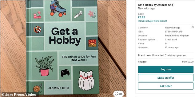 Another unwanted Christmas gift listed online was this book called Get A Hobby, which was priced at £3.85.