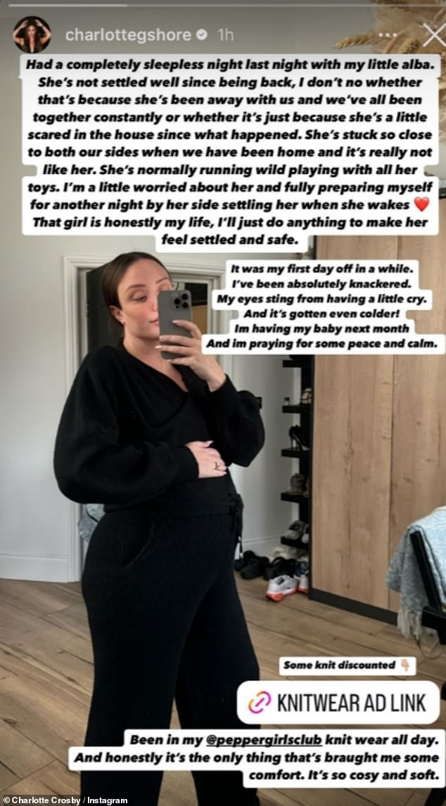 The pregnant star has since revealed that her two-year-old daughter Alba is struggling to calm down at night following the terrifying attempted robbery at her home last month.