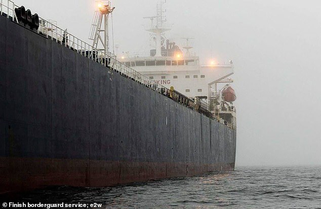 The Cook Islands-registered 220-metre Eagle S is suspected of being part of Vladimir Putin's Russian 'shadow' or 'dark' fleet