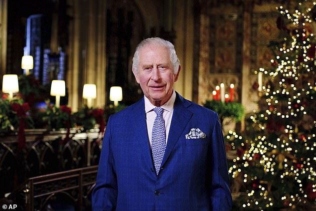 At 3:00 pm, it's show time; as all eyes turn to the television to watch King Charles' pre-recorded Christmas Day speech, as is tradition (file image)