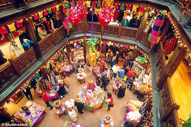 Hamleys toy store is a staple for Christmas shopping in London. Photographed in 1992