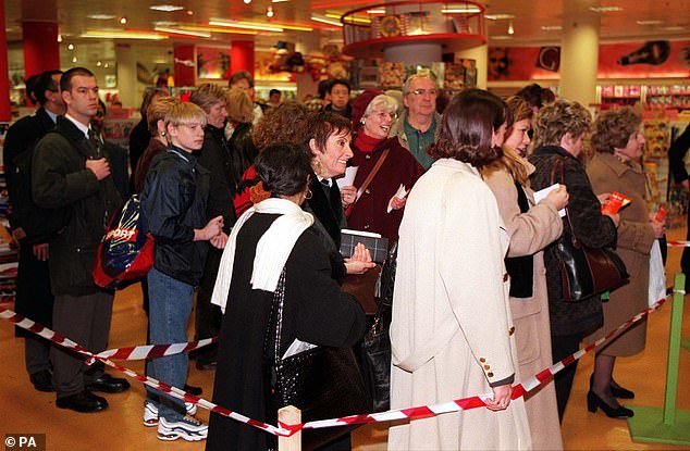 Christmas shoppers at Selfridges on Oxford Street waiting for the chance to buy the new Spice Girl dolls in 1997