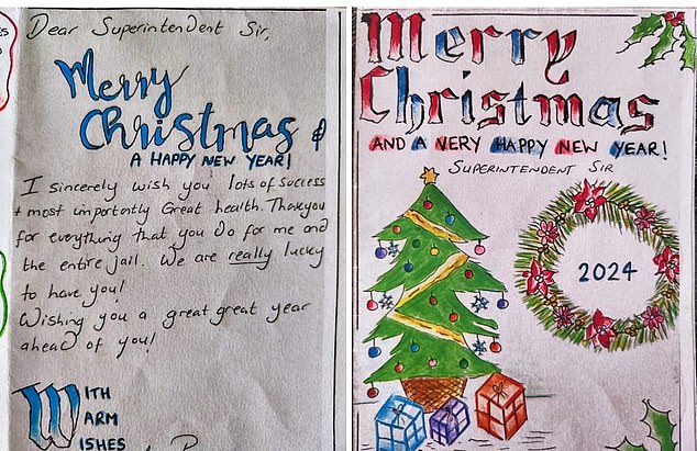 MailOnline was shown a Christmas card Mann made from Mr Lal in which she writes: 