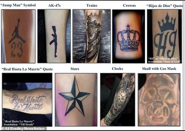 Tren de Aragua gang tattoos (photo above) were part of a Department of Homeland Security bulletin recently shared with federal agents