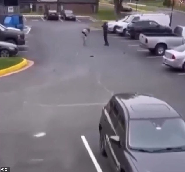 The video from the apartment complex in the Baltimore suburb of Carney shows the violent killing