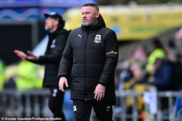 Meanwhile, on the same day, manager Wayne looked under pressure as his Plymouth Argyle team took on Oxford United at the Kassam Stadium.