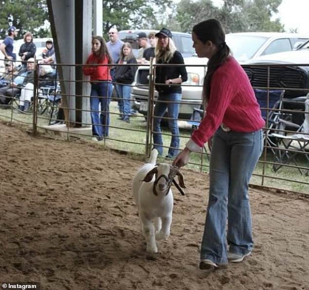 On her social media, Aubrey can be seen posing with her own goat, Lacey, and writing that she was 