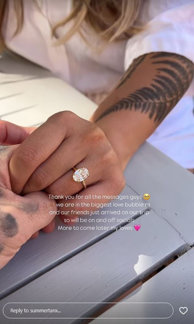 The former reality star, 30, subtly revealed the exciting news via her Instagram Story on Sunday while on vacation with her boyfriend.