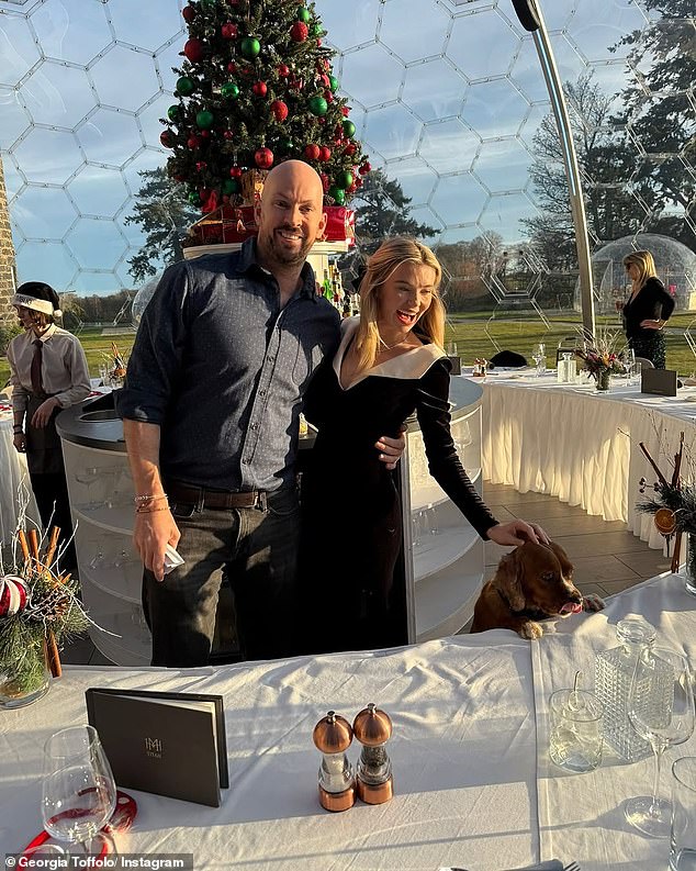 Another image from the same day showed the couple radiating happiness hugging each other while enjoying a lavish dinner.