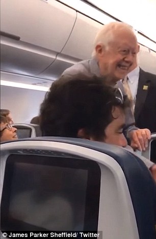 Fans shouted at the former president, “You are my favorite president!” and 'I Love You Jimmy Carter'