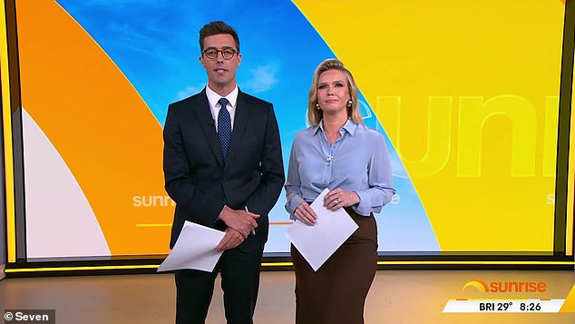 During Monday morning's Sunrise show, Edwina mentioned that Nathan's loss was 