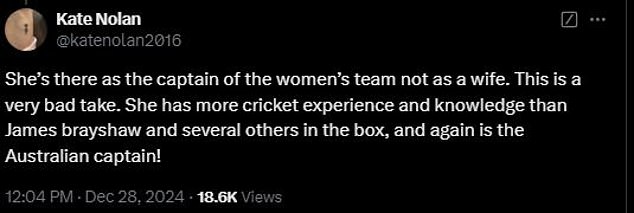 Many Australians were quick to point out that Healy appeared in the coverage because she is one of the best cricketers Australia has produced, not because she is married to Starc.