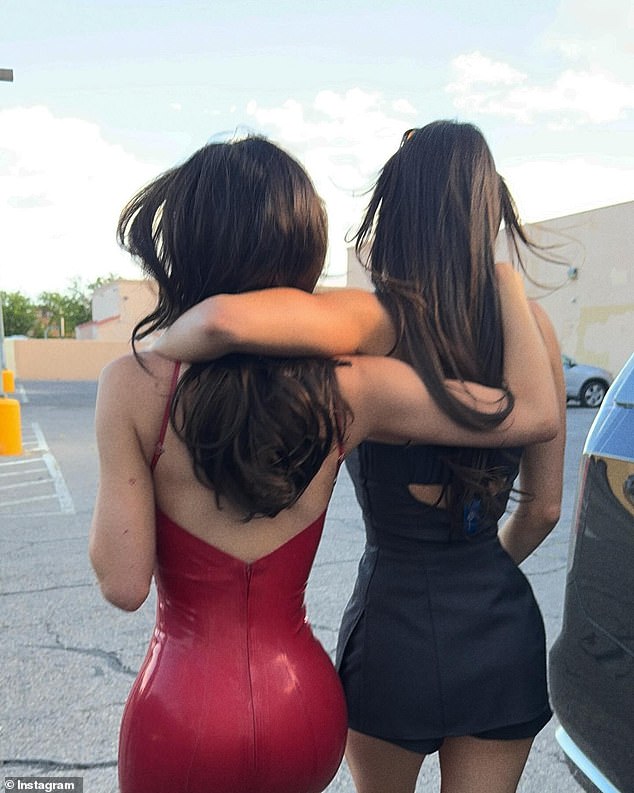 Kylie added a photo of herself walking with her arm around a faceless beauty, presumably her sister Kendall.