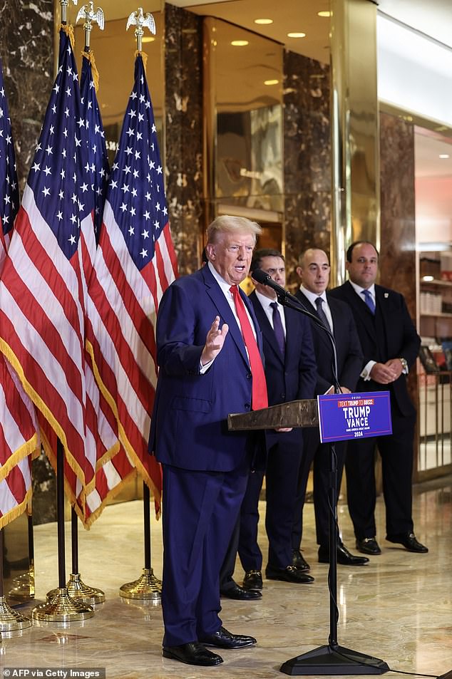 Trump addressed the media during a press conference in Trump Tower after the court hearing