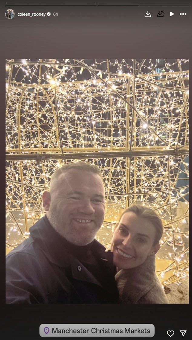 The Rooneys at a Christmas market in Manchester after being reunited following Coleen's appearance on I'm A Celeb