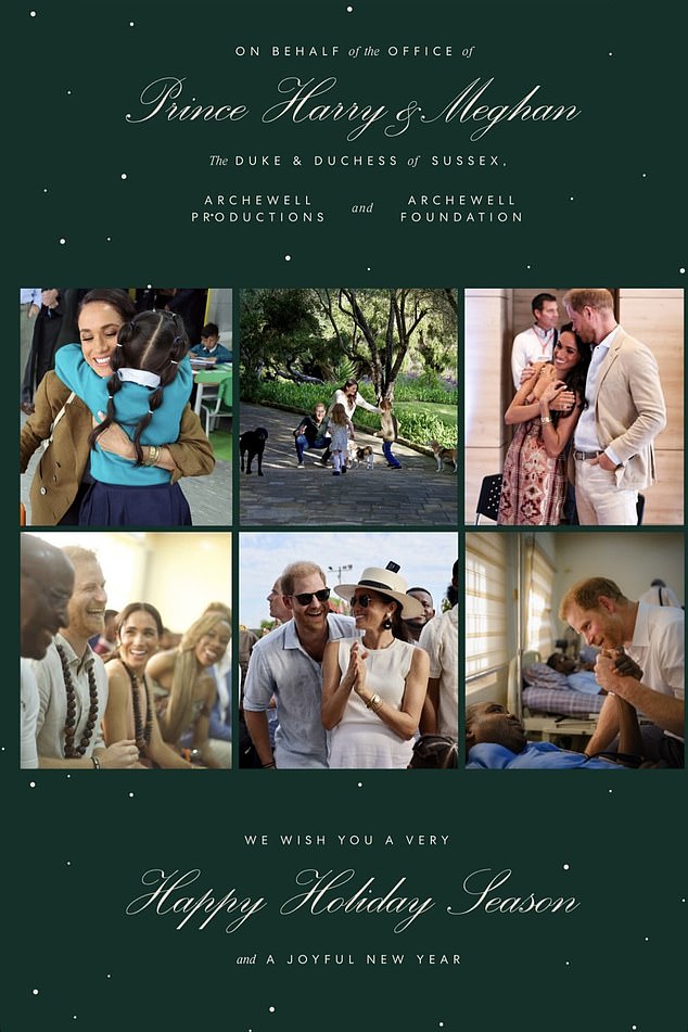 Harry and Meghan's Archewell Foundation's season's greetings showcased the highlights of the Sussexes' year, including photos from their four-day visit to Colombia in August.