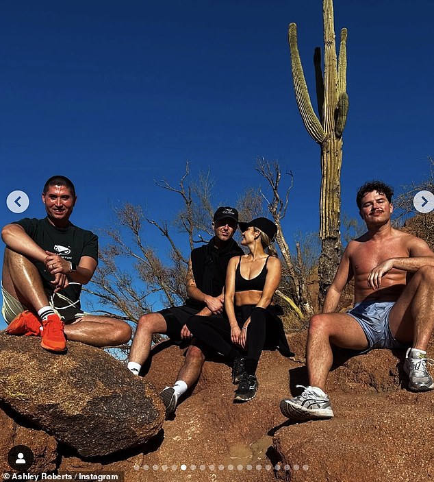 The couple was also joined by friends on the walk and they all posed for a fun selfie.