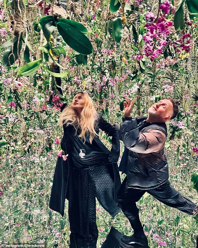 Later, Madonna and her friend also posed for a fun photo in the same room.