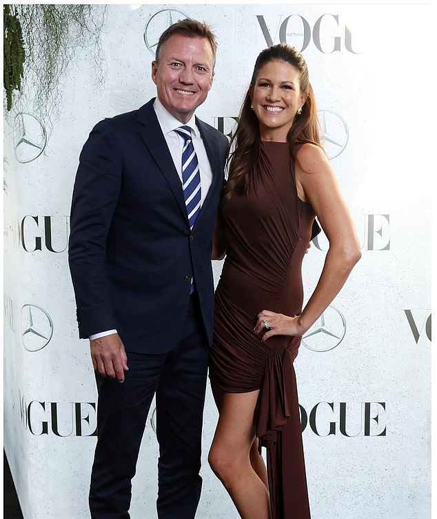 The Channel Seven star has now moved on with his second wife, Lisa Christie (pictured together).