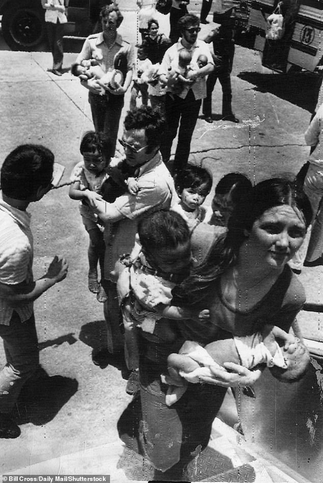 Operation Mercy Airlift which was chartered by Mr Freemantle. He had makeshift cots hung from the ceiling of the specially chartered Boeing 707, crewed by nurses and medics, that brought 99 orphaned and sick children to Britain to start a new life.