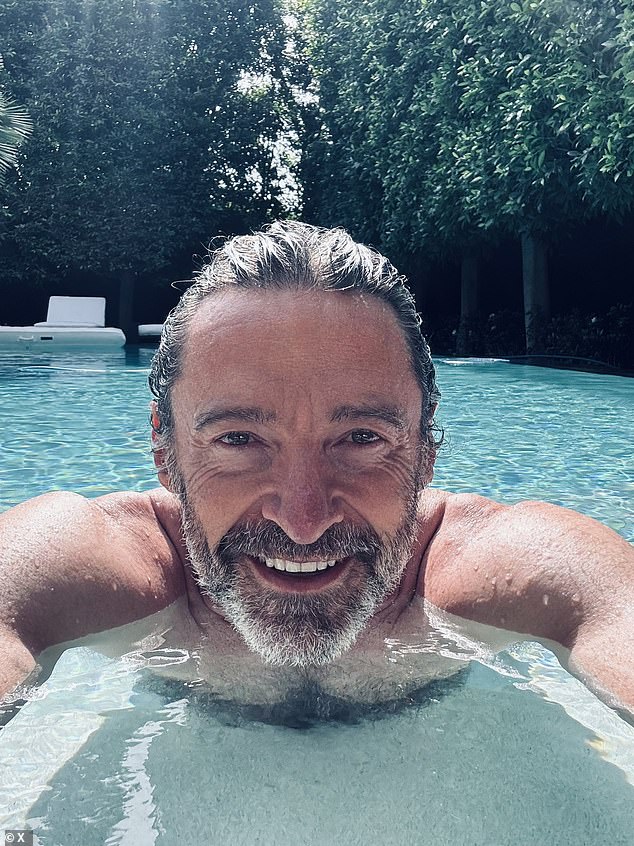 The Australian actor, 56, who is currently in Australia over the Christmas holiday, took to social media this week to share a selfie of himself enjoying a dip in the pool.