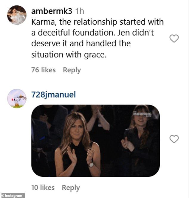 Some users suggested that the relationship was cursed from the start, as it began during the period Pitt had been married to Jennifer Aniston.