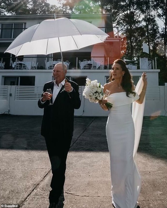 Cooper married Adams in December last year, having met the mother-of-two just nine months earlier. Mrs. Adams is pictured on her wedding day.