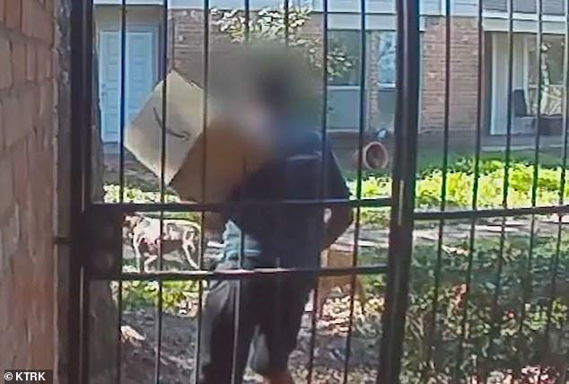 Footage shared by Hobbs showed a delivery driver being bitten on the hand by one of the dogs