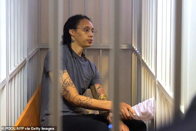 Griner was arrested at a Moscow airport and sentenced to nine years in prison.