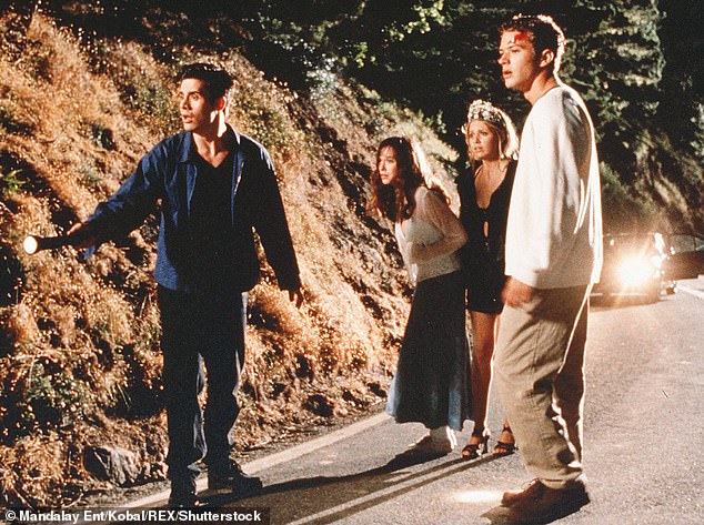 The original thriller follows four teenagers who accidentally run over a man and dump his body to hide their crime, before being stalked by a killer who knows their secret (pictured: lead stars Jennifer, Freddie, Sarah Michelle Geller and Ryan Phillippe).