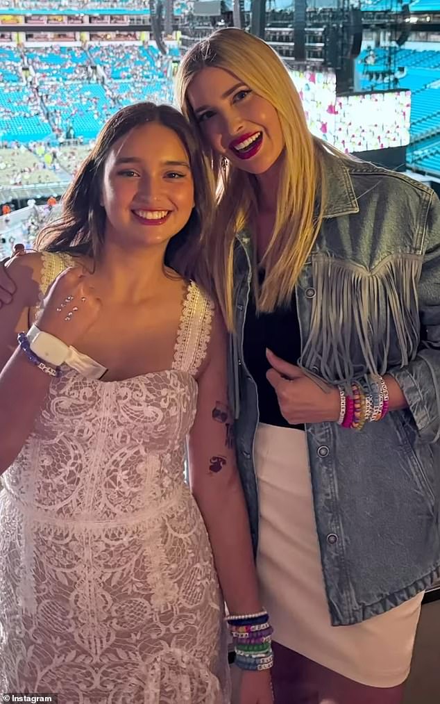 Another snap appeared to show her attending Taylor Swift's Eras Tour with her daughter Arabella, despite her father's long-running feud with the pop star.