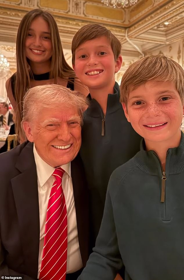 Additionally, a different photo showed Ivanka's three children posing with their father, President-elect Donald, who appeared heavily in the video.