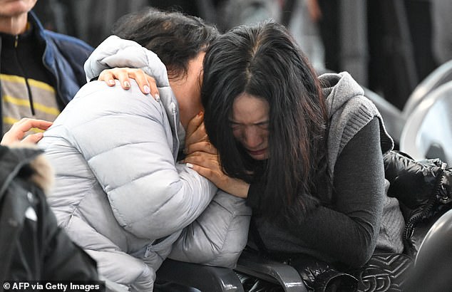 Devastated relatives of passengers aboard Jeju Air Boeing 737-800 plane