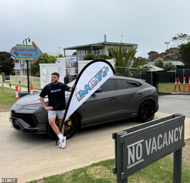 The bidder, 35, spent $15 million purchasing the five Phillip Island homes in the 2024 season of The Block and will be giving them all away in the record-breaking raffle (pictured on the site).