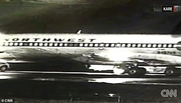 Archived footage of the plane that DB Cooper hijacked in 1971