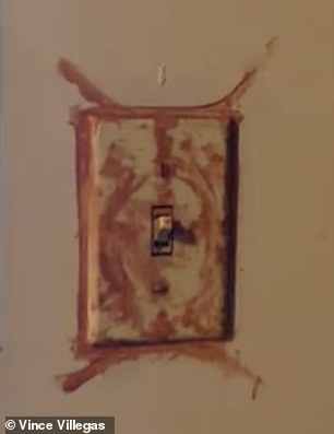 Apparently ritual drawings were painted on several of the house's fixtures