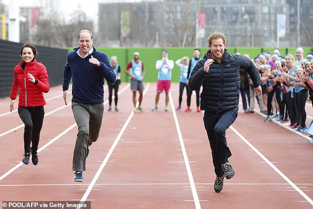 One of the most photographed moments of Harry controlling William was when he beat him in a race in 2017