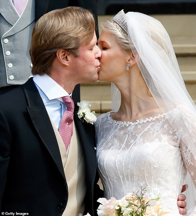 The couple outside St George's Chapel, Windsor, on their wedding day in 2019