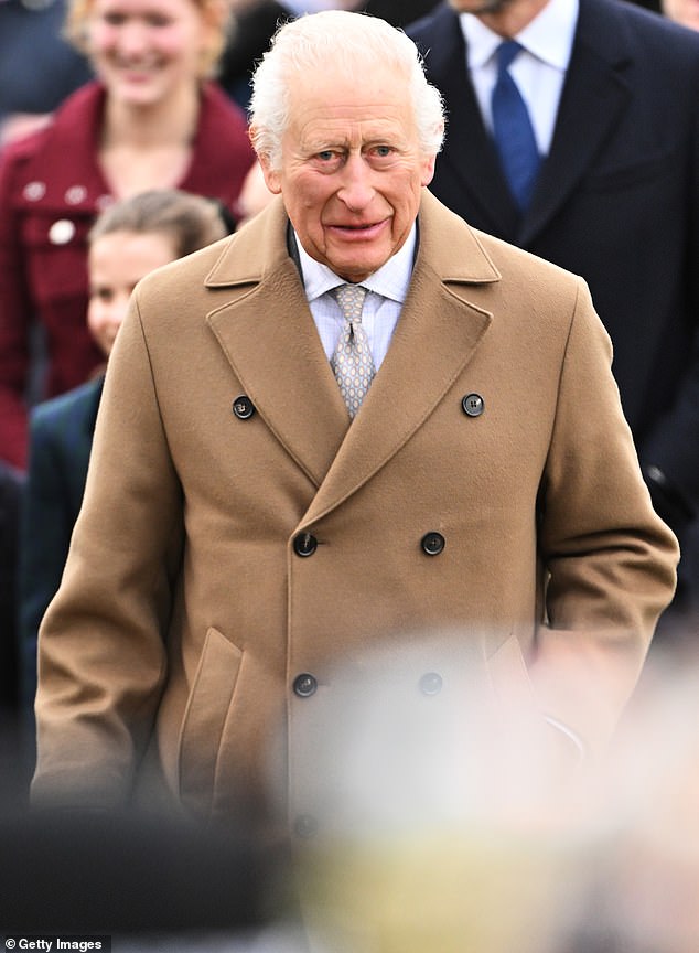 King Charles at Sandringham on Christmas Day. Eleanor was able to stay after the King followed the lead of his late mother, Queen Elizabeth, who allowed Meghan Markle to join the festive gathering in 2017.