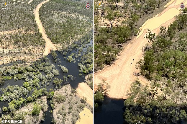 A LifeFlight helicopter spotted the couple and their two dogs on Saturday and rushed them to the hospital, where they are being treated for dehydration.