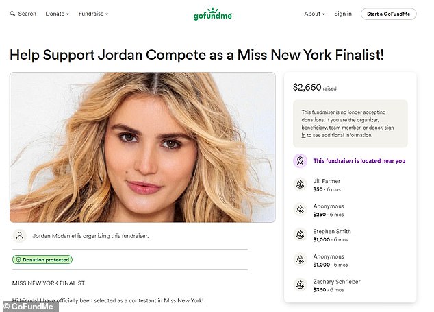 McDaniel was selected as a participant in the now-closed competition in May, raising $2,660 via GoFundMe