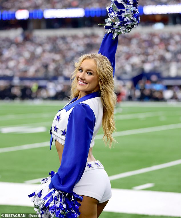 York's girlfriend, Zoe Dale, is a cheerleader for the Dallas Cowboys and will see him make his debut