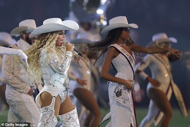 The superstar entertained fans at NRG Stadium in her home state of Texas, where local team Houston Texans played the Baltimore Ravens in a match that sparked outrage long before her set.